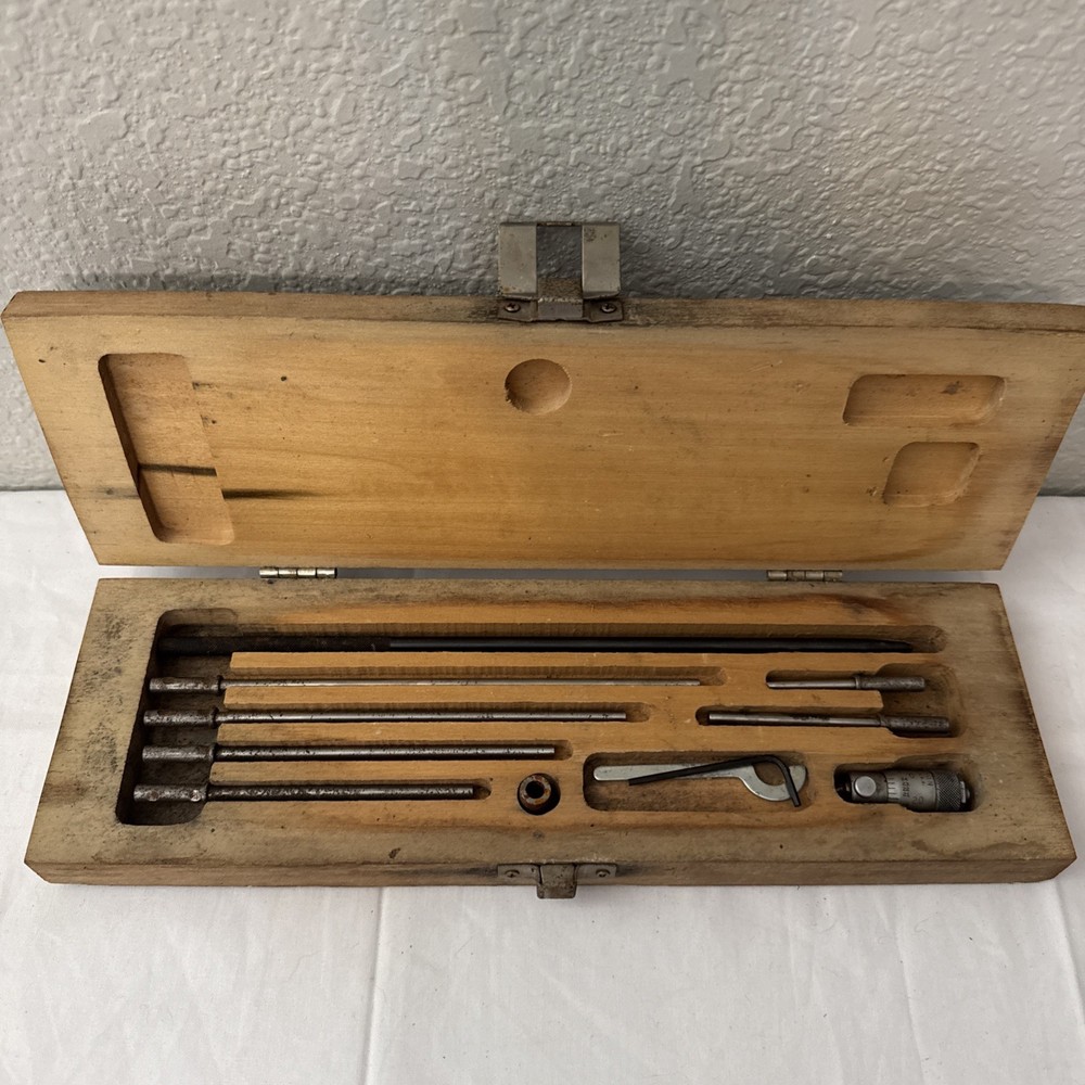 VINTAGE SEARS CRAFTSMAN DEPTH MICROMETER INDICATOR PRECISION MEASURING TOOLS.