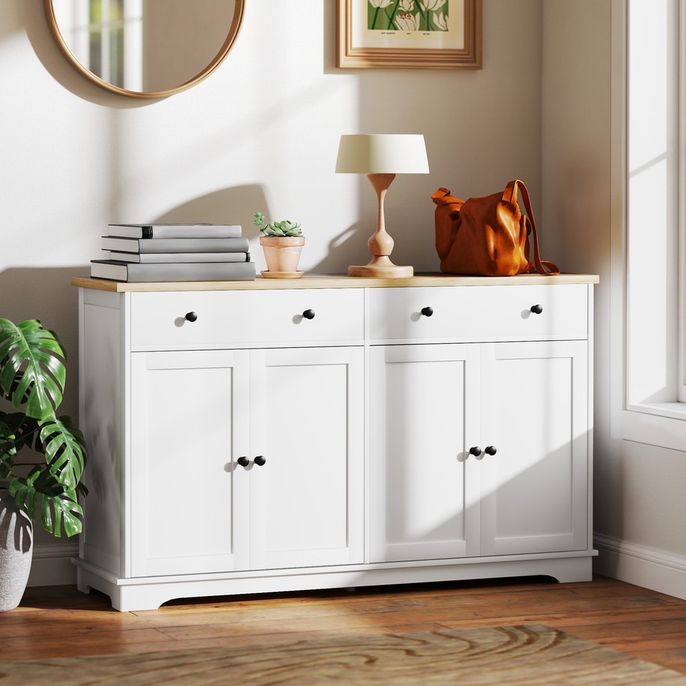 Kitchen Sideboard Buffet Cabinet with Storage Adjustable Shelves for Entryway