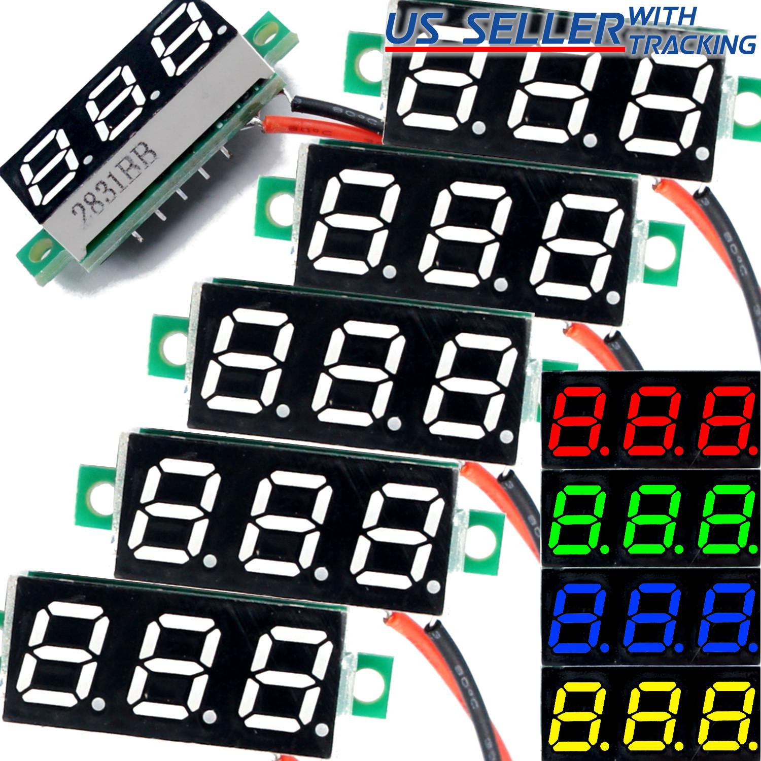 5pcs DC 4.5-30V 2-Wire Voltmeter 3-Digit LED Display Volt Meter Voltage Tester