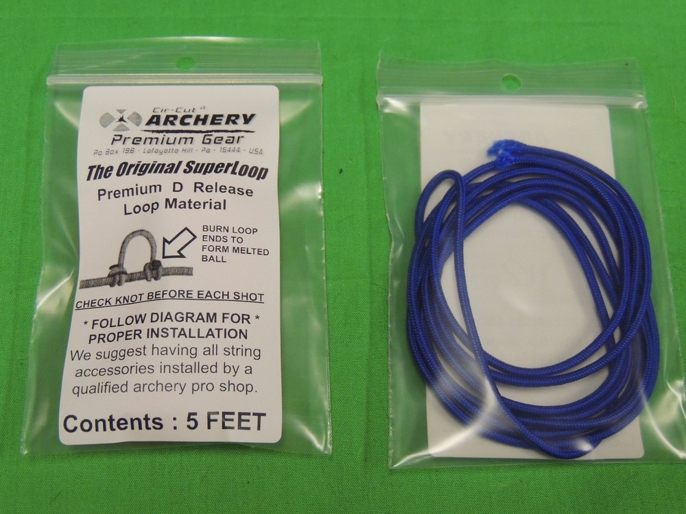 60" PACK BLUE SuperLoop RELEASE NOCKING NOCK D LOOP ROPE Archery Bow FREE SHIP