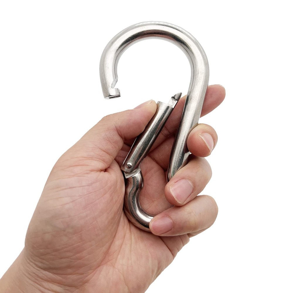 2 PCS 5.5 Inch Spring Snap Hook 304 Stainless Steel Quick Link Fastener
