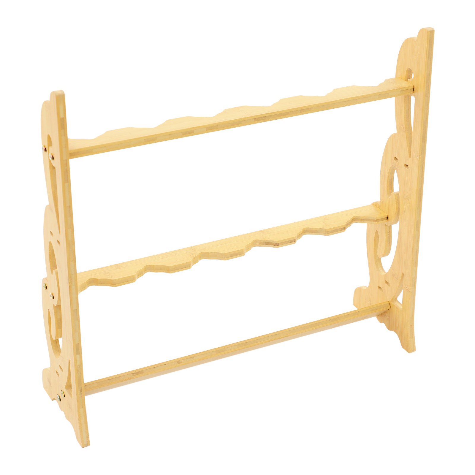 Adjustable 6-Hole Vertical Sword Display Stand - Elegant Bamboo Holder