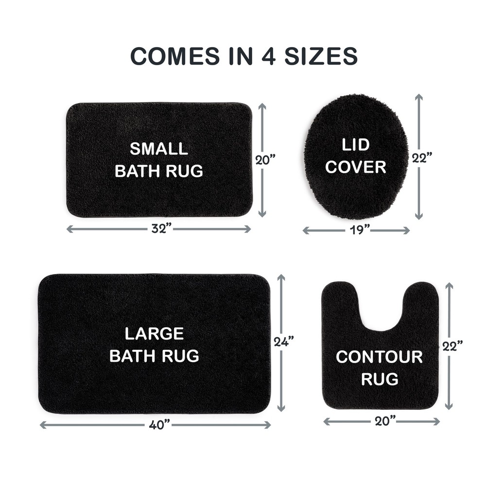 Mainstays Black Bath Rug - 24"x40" Large, Basic Polyester,Absorbent Bathroom Mat