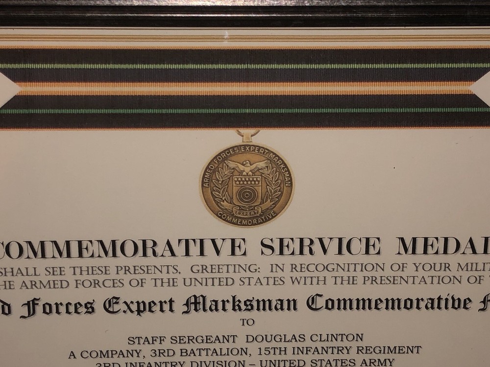 ARMED FORCES EXPERT MARKSMAN COMMEMORATIVE MEDAL CERTIFICATE ~ Type 1