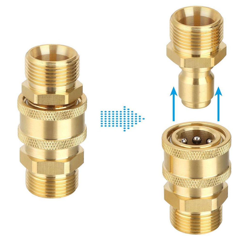 3/8" M22 Brass Pressure Washer Quick Release Connect Fitting Coupling Adapter