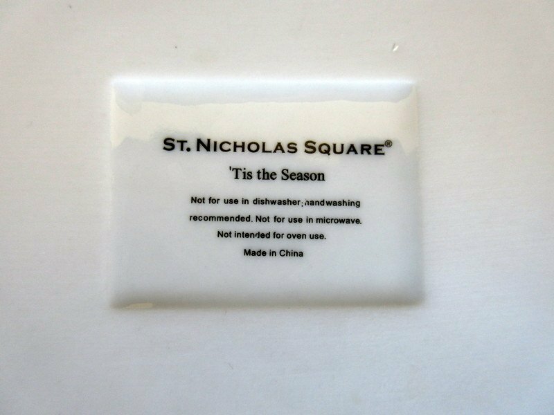 St. Nicholas Square 'Tis the Season Rectangular Christmas Tray Platter EUC