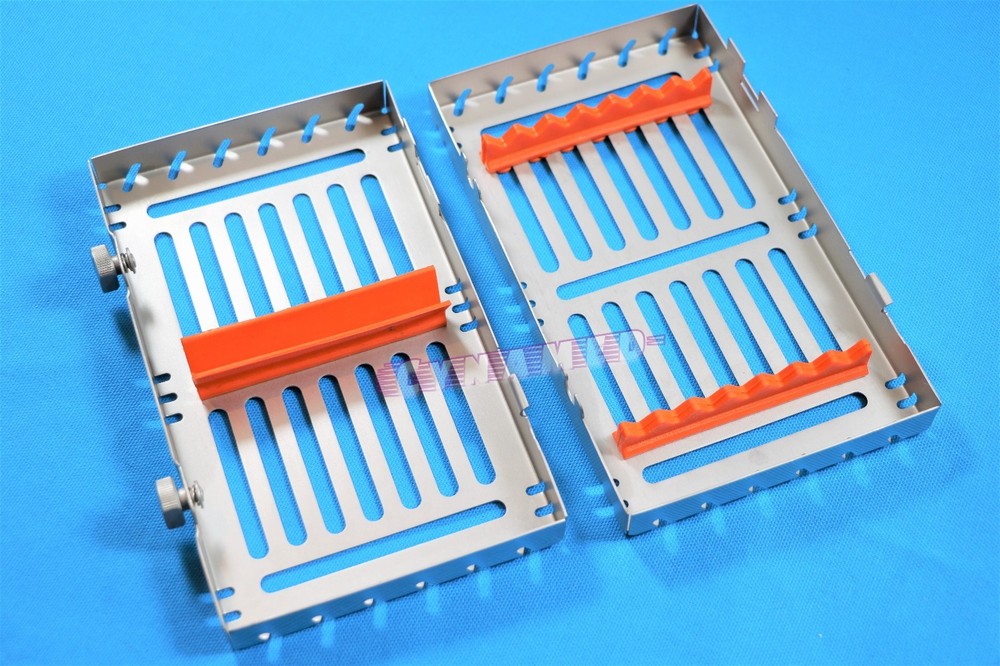 2PCS STERILIZATION TRAYS FOR 7 INSTRUMENTS DETACHABLE PREMIUM GERMAN WITH BUTTON