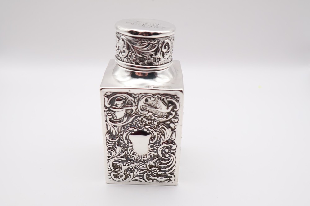 Antique Solid Silver Tea Caddy Hallmarked London 1901