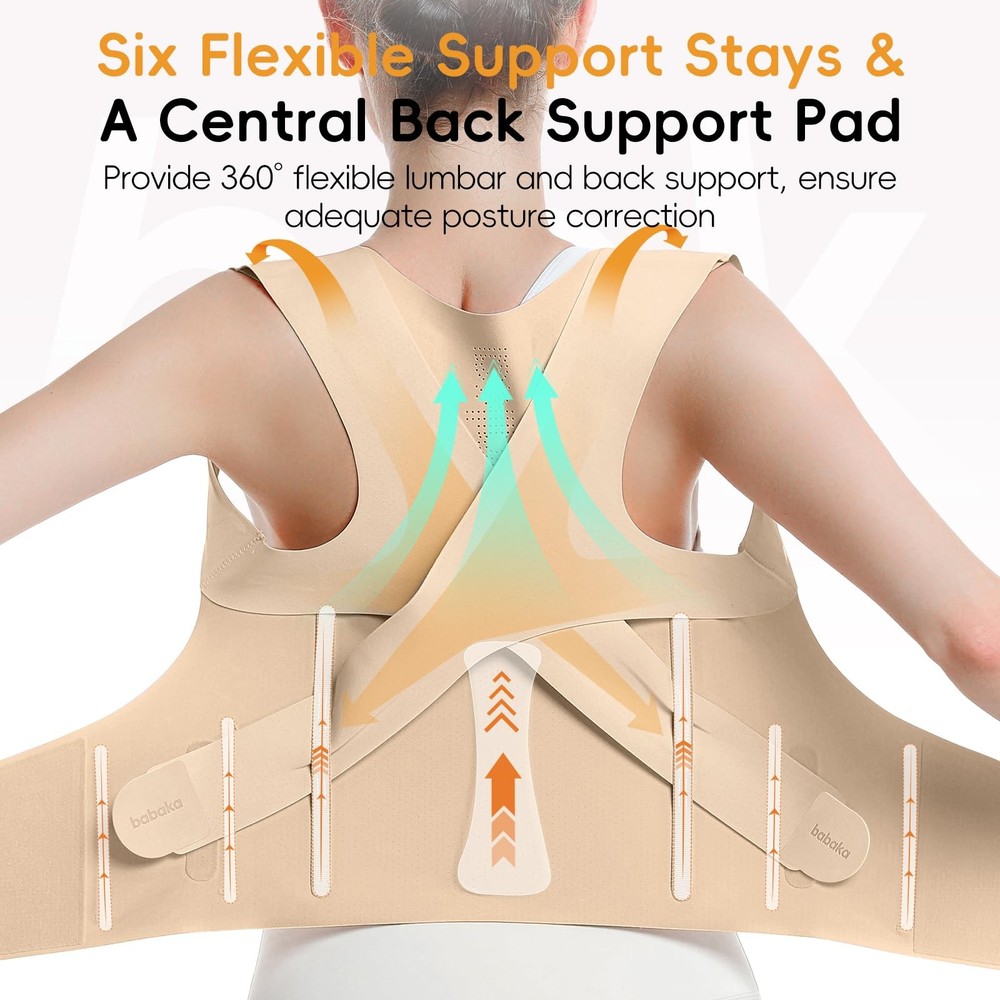 Posture Corrector for , Invisible Lightweight Adjustable Back Brace for Upper...