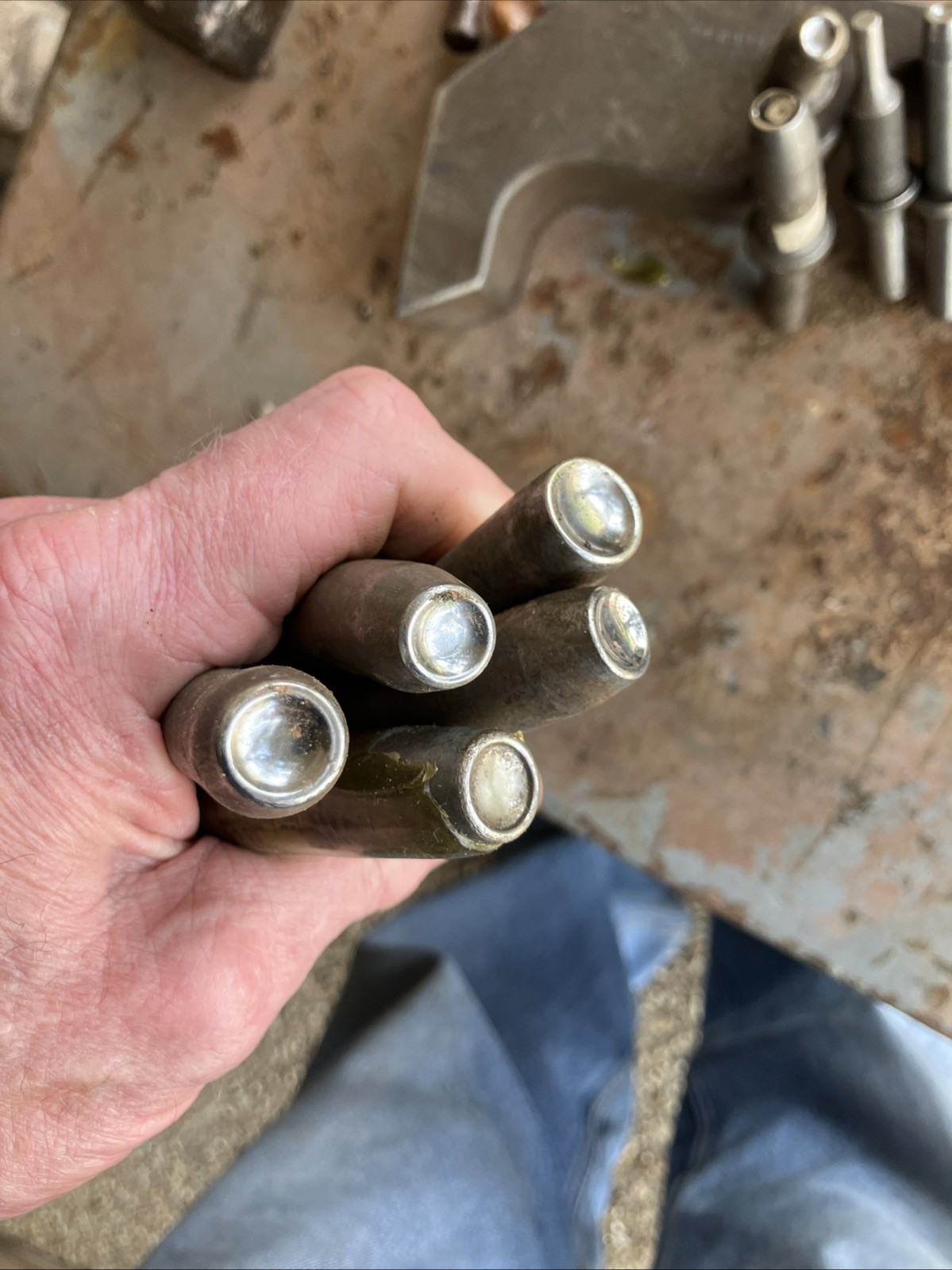 VTG Lot of 19 Air Gun Riveter Aircraft Tools Flush Seating Rivet +2 Bucking Bars