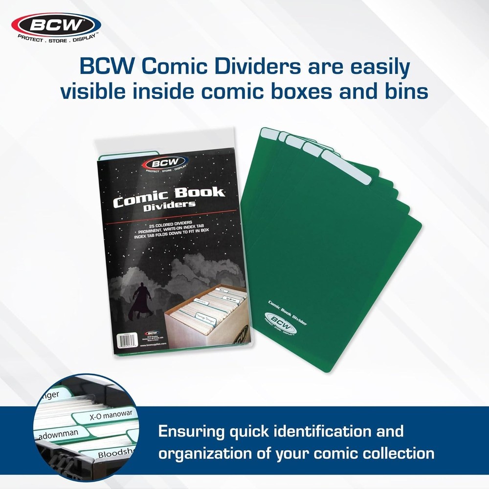 Space-Saving Creased Tab Comic Dividers - 25 Pack
