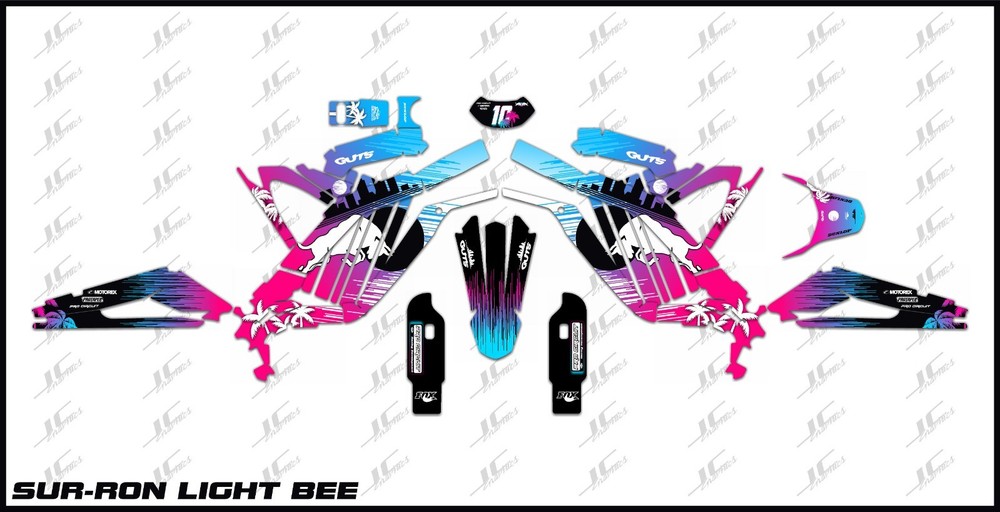 SUR-RON LIGHT BEE GRAPHICS KIT DECALS THICK AND HIGH GLOSS