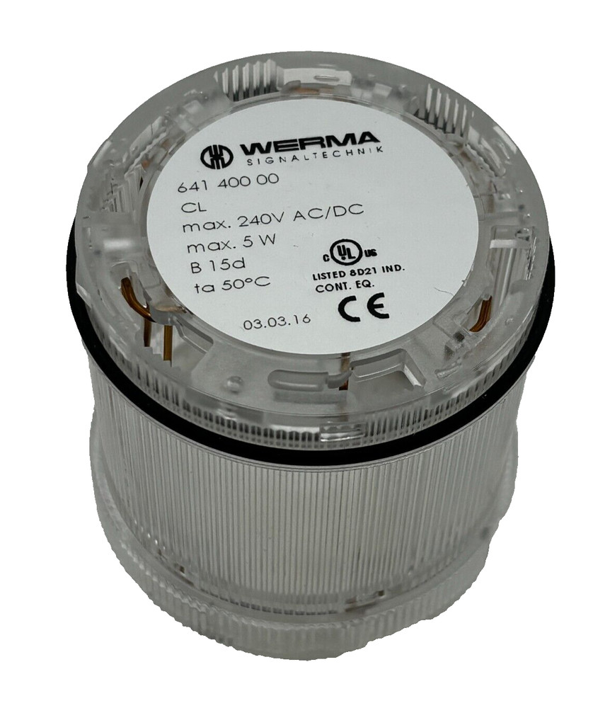 Werma, 641 400 00, Light Element Stack Beacon 12-240vac Clear Tower Lamp ⭐