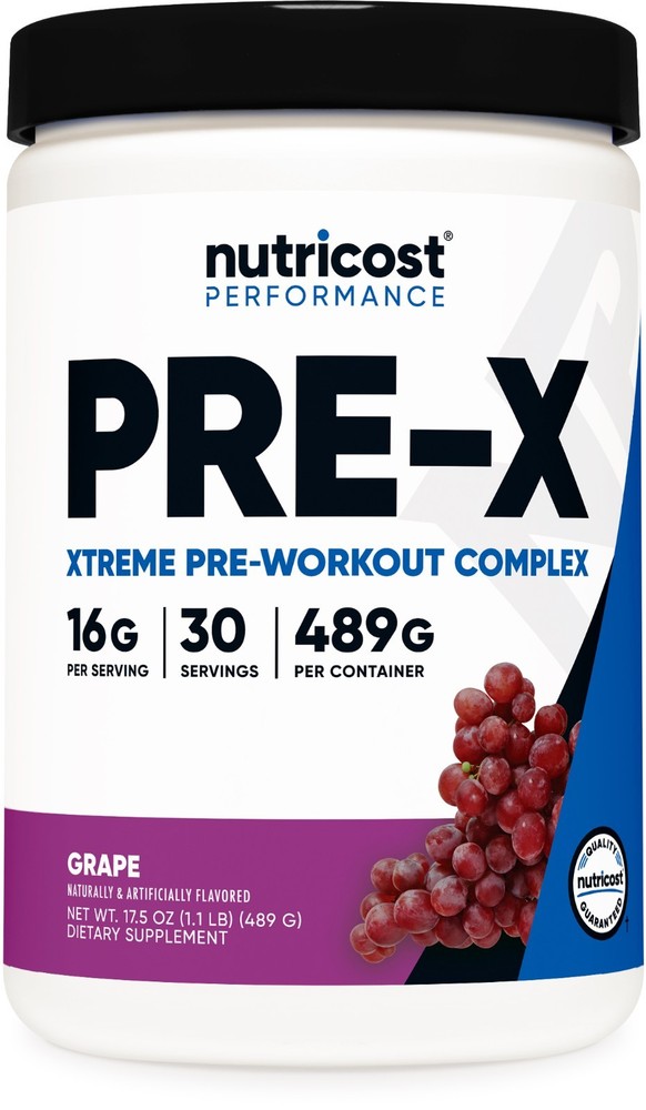 Nutricost Pre-X, Extreme Pre-Workout Powder Complex, Grape, 30 Servings