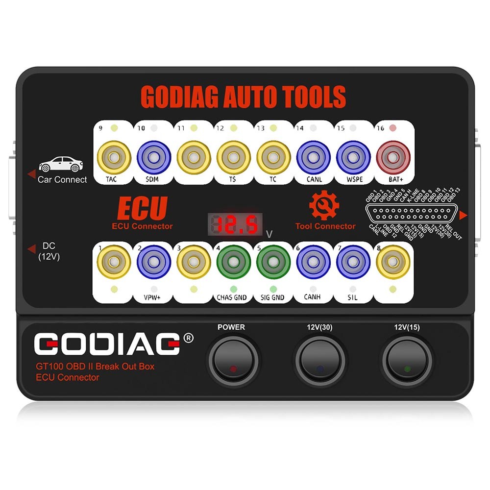 GODIAG GT100 Auto Tool OBD2 Break Out Box E-CU Connector OBD2 Protocol Detector