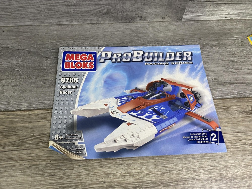 Mega Bloks Probuilder 9788 Cyclone Racer Instruction Manual Booklet Racing Blue