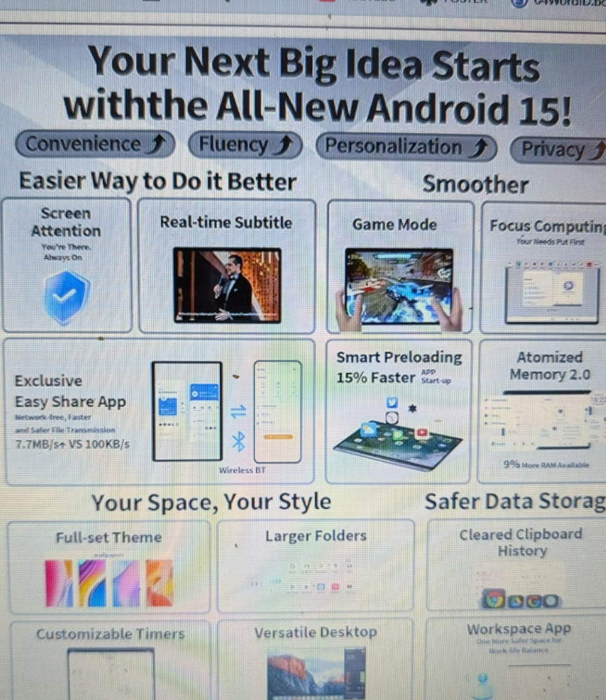 Android Tablet with Keyboard, 26GB+256GB, 2TB Expand, Android 15 Tablet 10 in...