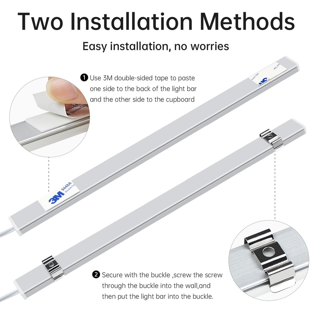 6 PCS 12 Inch Under Cabinet Lighting,Parallel Connection Dimmable Light Bar,C...