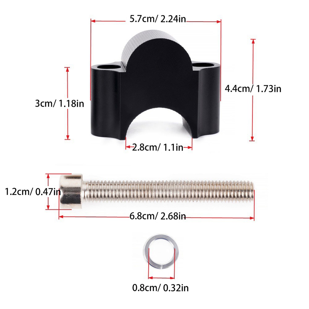 Motorcycle 28mm Handlebar Risers Handle Fat Bar Mount Clamp Black