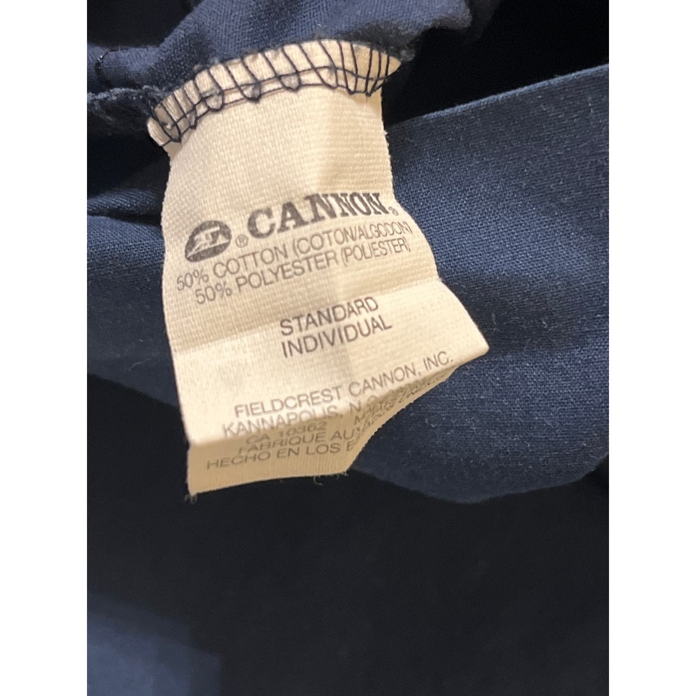 Navy Blue Cannon Pillowcases Polyester Cotton Blend Standard Vtg
