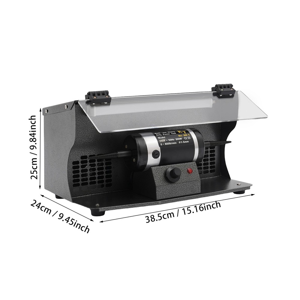 Variable Speed Bench Polishing Machine W/Dust Collector, Polishing Grinder