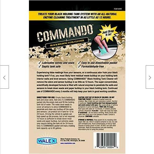 Walex CMDOBG Commando Black Holding Tank Cleaner Drop Ins 4 Pack