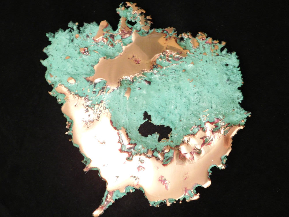 BIG! Bright Solid COPPER SPLASH Art Sculpture 429gr