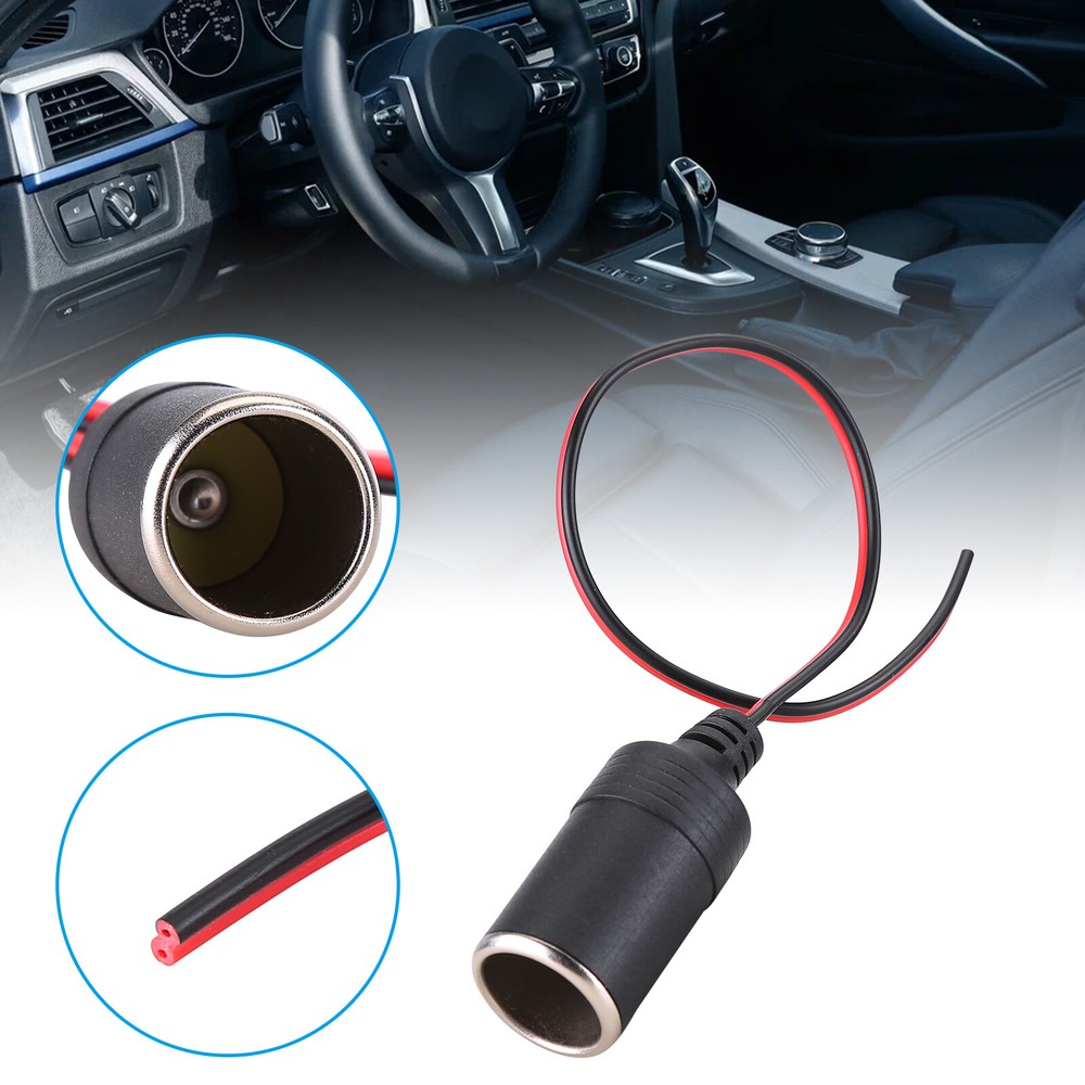 12-24V Power Plug Car Cigarette Female Socket Connector Lighter DC Adapter Cable