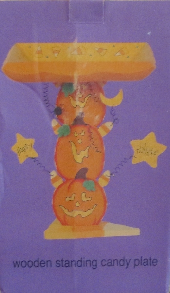 Wooden Standing Halloween Candy Plate