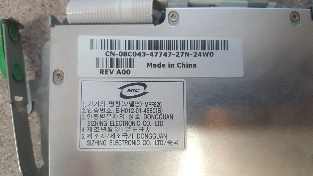 SONY 3.5” Floppy Disk Drive 1.44MB Model: MPF820 pullhed from Dell DHP Computer