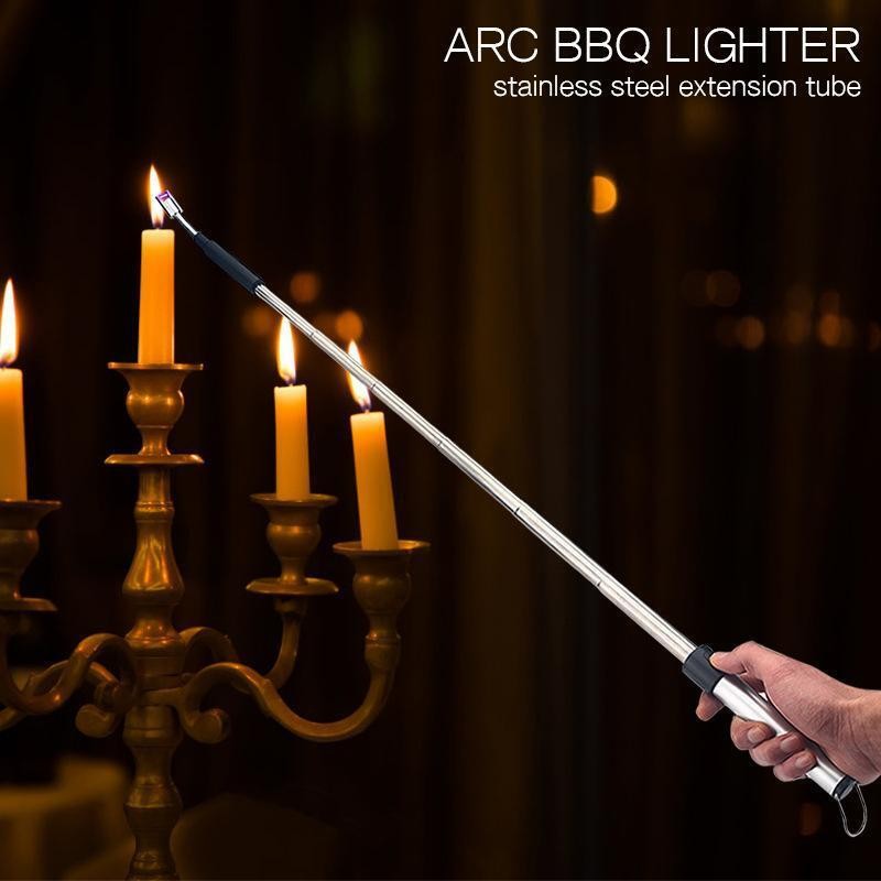 70 Cm Telescopic Bbq & Candle USB Lighters Long Adjustable Windproof Lighter