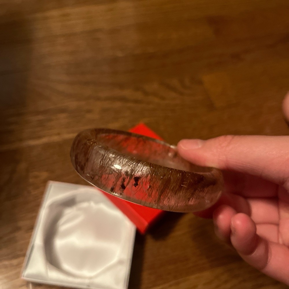 Natural Bronze Rutilated Quartz Bangle