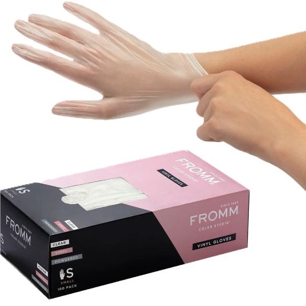 FROMM Color Studio Vinyl Gloves, Small, 100 Count