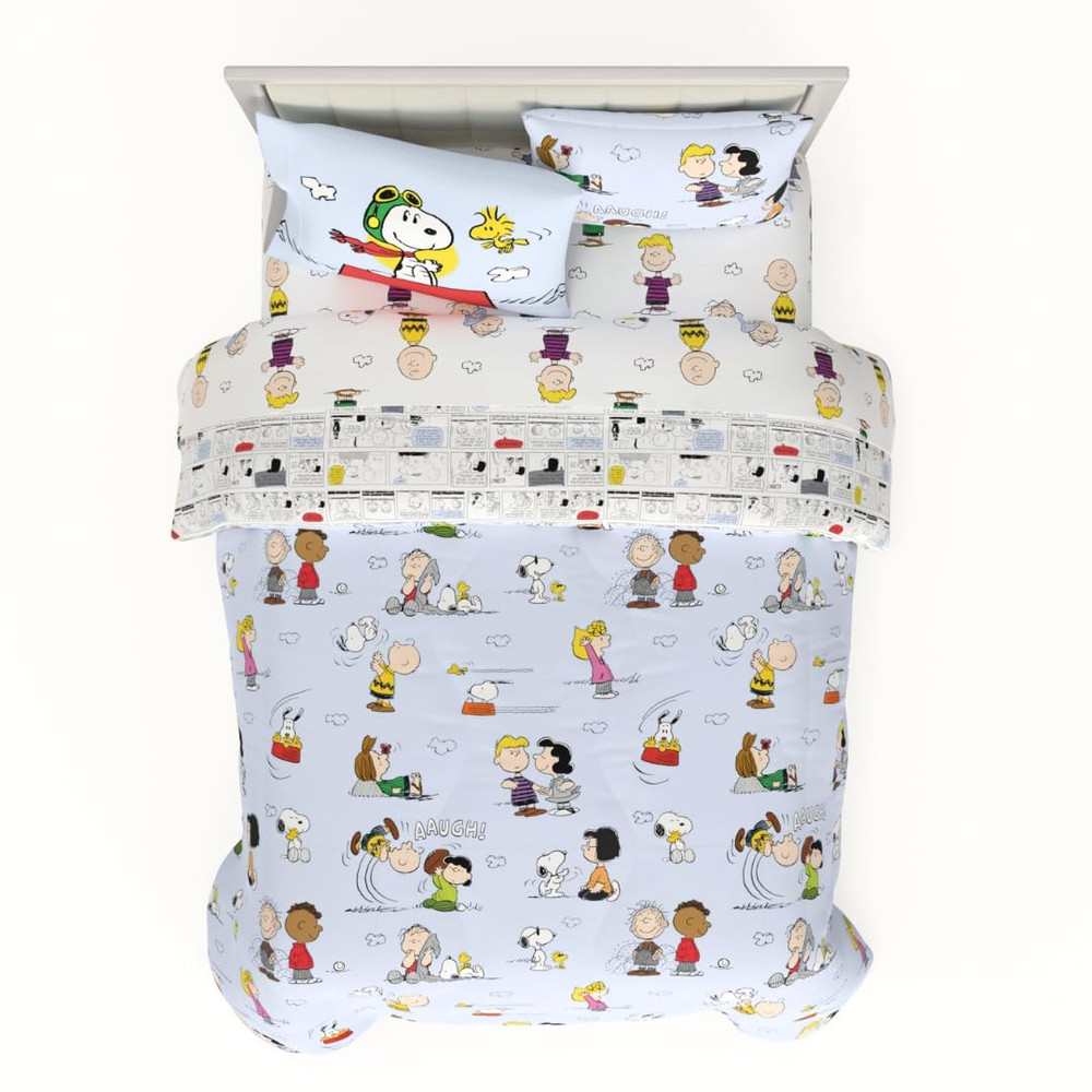 Peanuts Multi Character 7-Piece Bedding Set - Super Soft Comforter & Sheets