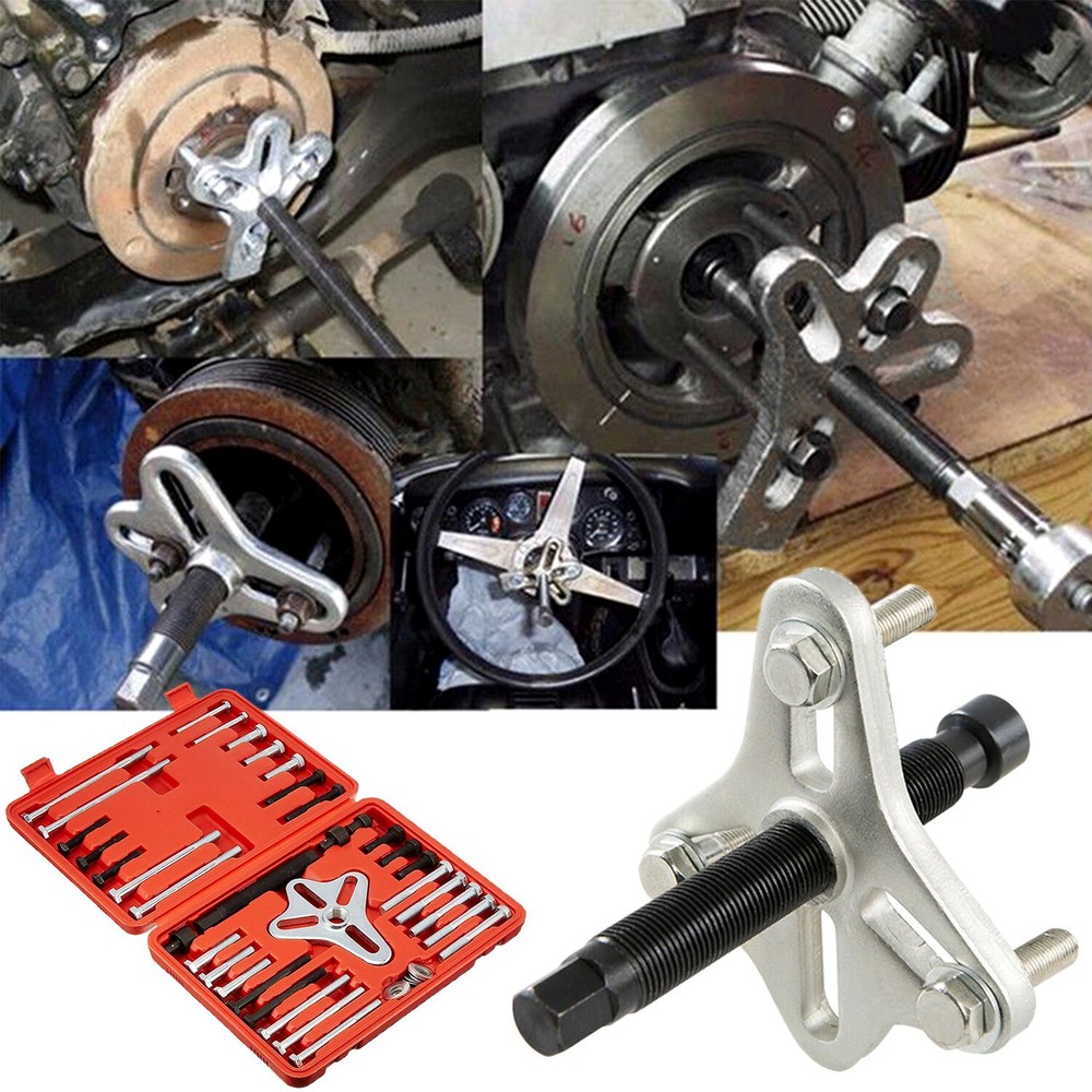 46pc Harmonic Balancer Puller Tool Set Gear Pulley Steering Wheel Removal