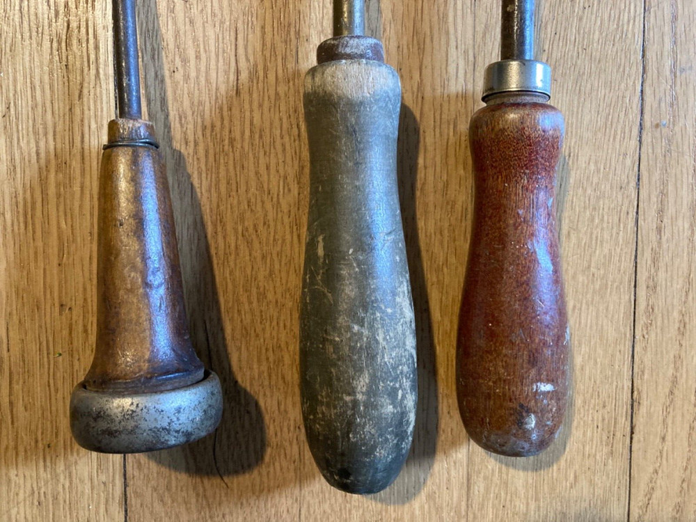 Three Vintage Wood Handle Woodworking Tools Awe Scrapers?