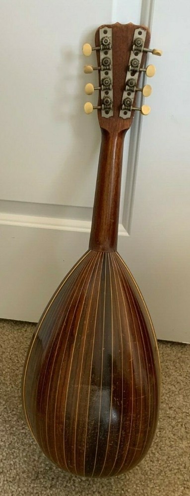 Unbranded Vintage Antique Bowlback Mandolin With 1 String Missing