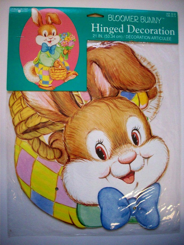 21" Bloomer Bunny Easter Decoration Hinged Decoration unopen