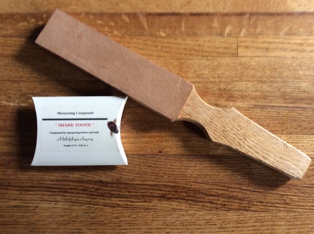 Leather Strop for Razor & Knife Sharpening + Compound