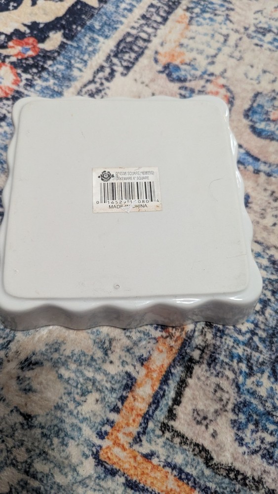 Rose Ceramic Square Dish Floral Pattern Glossy 6" Decorative China