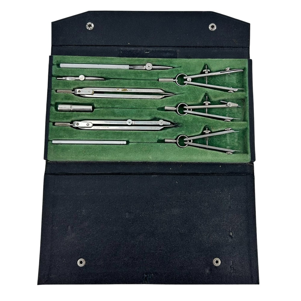 2 Vintage Drafting Sets with Cases Alpha 714 and Compass 801?
