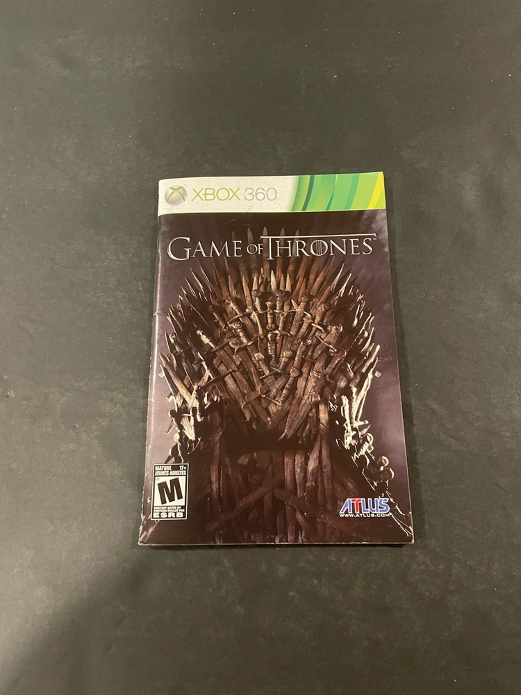 game of thrones xbox 360 Manual only