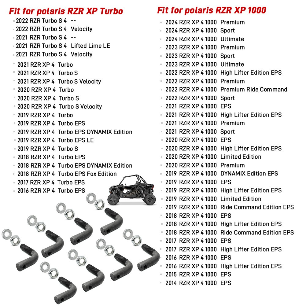 Tree Kicker Mounting Hardware Set For Polaris RZR 4 XP 1000 RZR 4 900 RZR XP 4