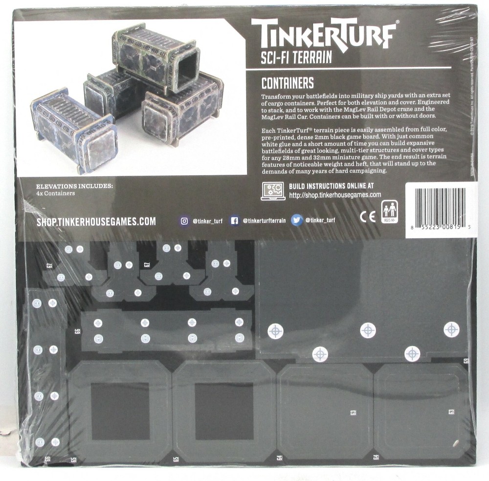 TinkerTurf TTSFR18155 Containers (Neutral Theme) Sci-Fi Terrain Cargo Boxes NIB