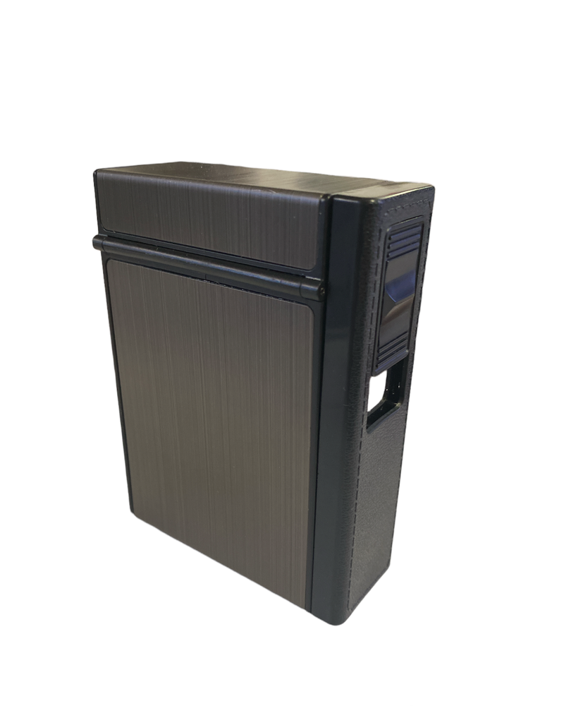 Cigarette Case with Lighter Holder for 20 Cigarettes Windproof USB Rechargeable