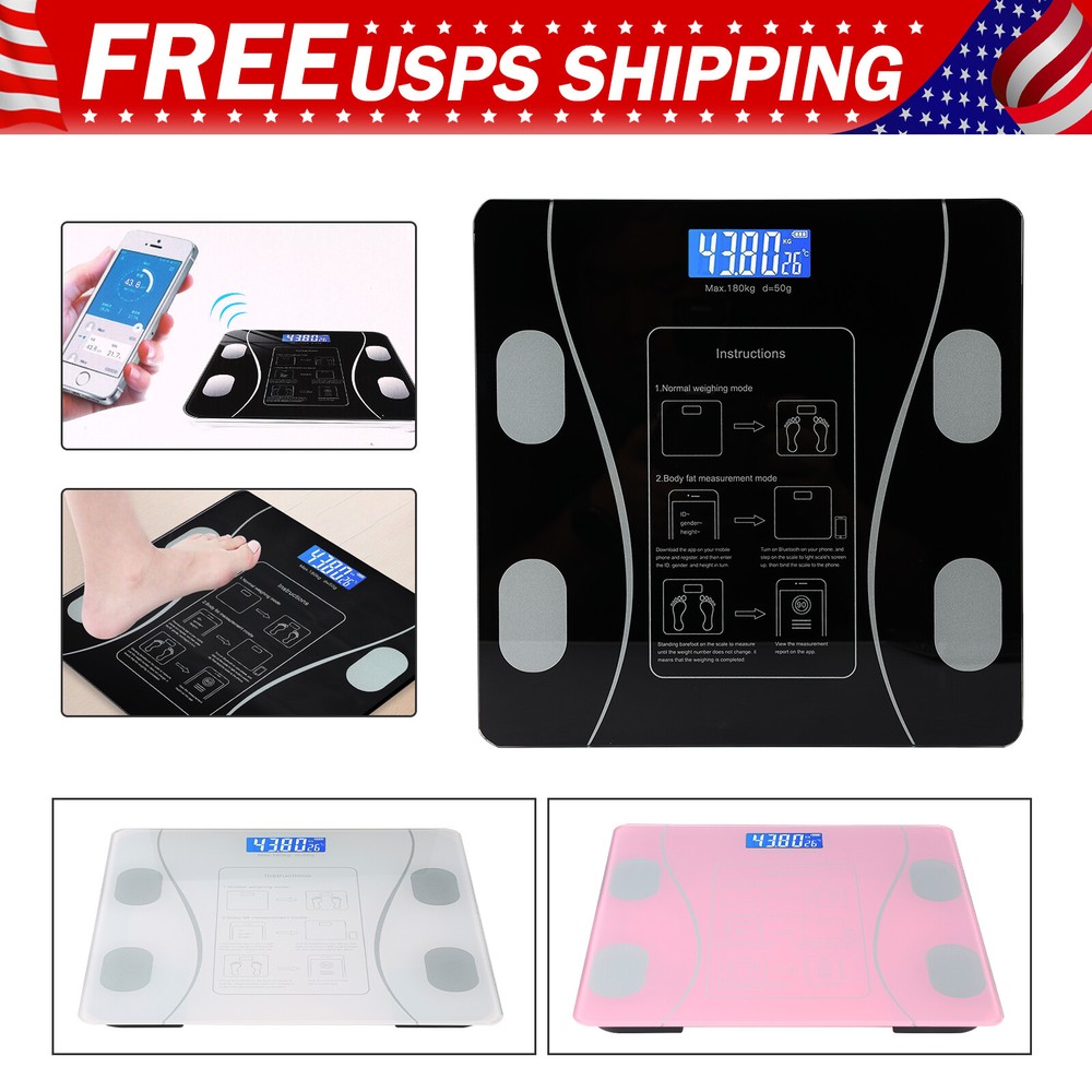 Digital Bathroom Scale for BMI Highly Accurate Smart Bluetooth Scale LCD Display
