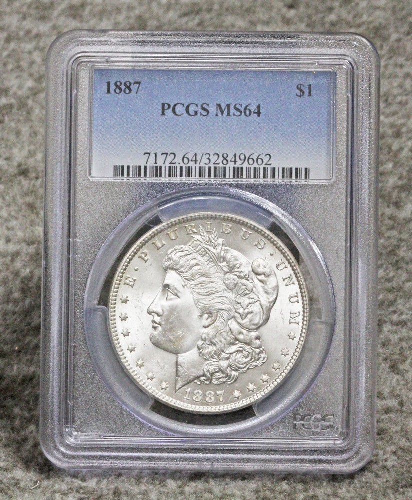 1887 Morgan Silver Dollar pcgs ms64