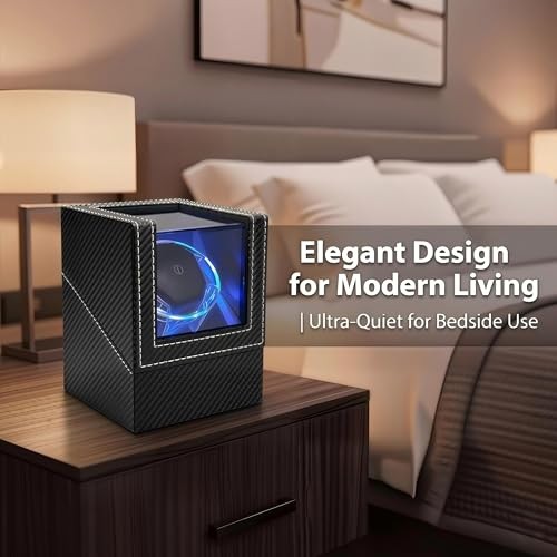 Automatic Watch Winder for Single Watch - Silent Full-Tooth Motor Plastic Base