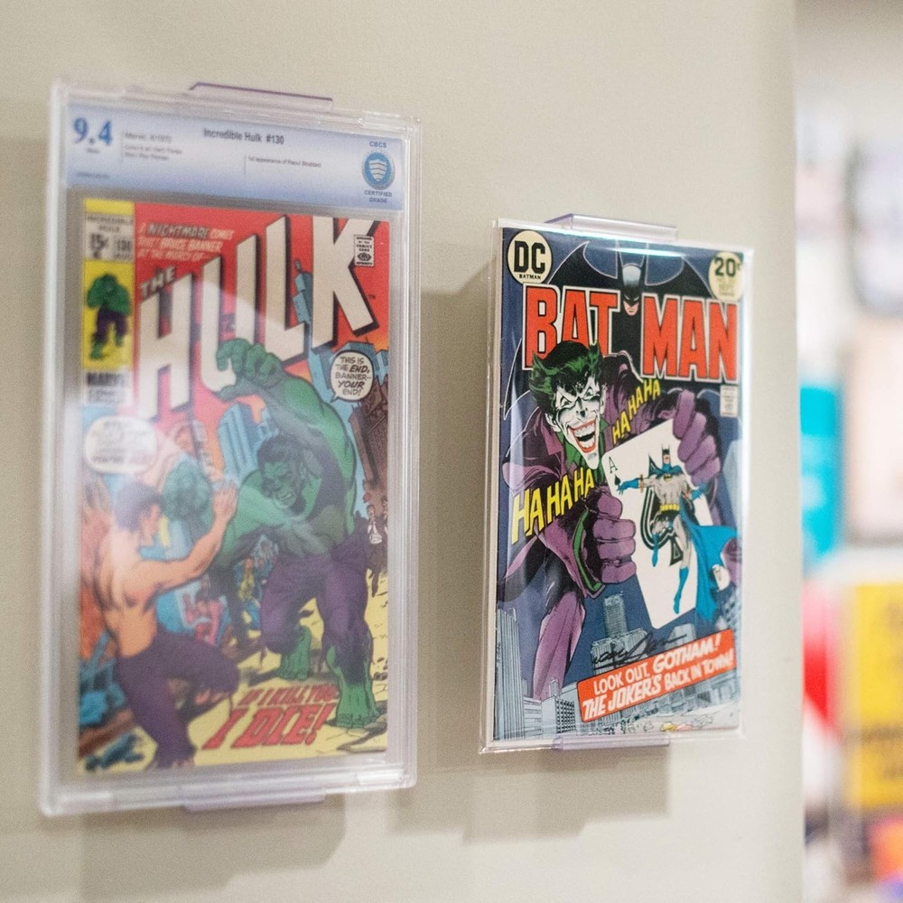 Invisible Wall Mount Shelf for Comic Books - Clear Design, Adjustable Height