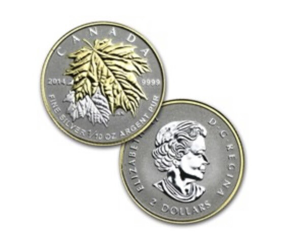 2014 Canadian 5-Coin Silver Reverse Proof Maple Leaf Set